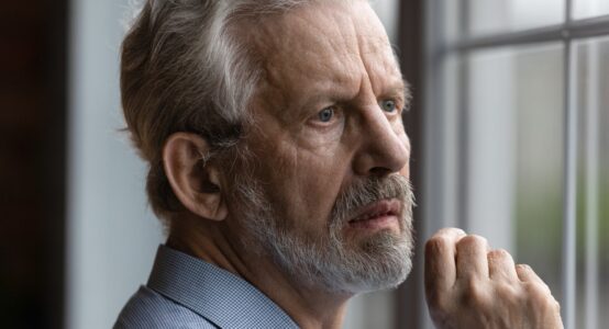 A man looking anxious.